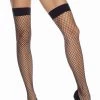 Leg Avenue Hosiery Black Netted Footless Thigh Highs