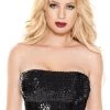 Music Legs Black Sequin Crop Tube Top Ravewear