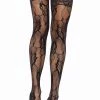 Leg Avenue Romantic Rose Lace Thigh Highs 2 Leg Avenue Romantic Rose Lace Thigh Highs