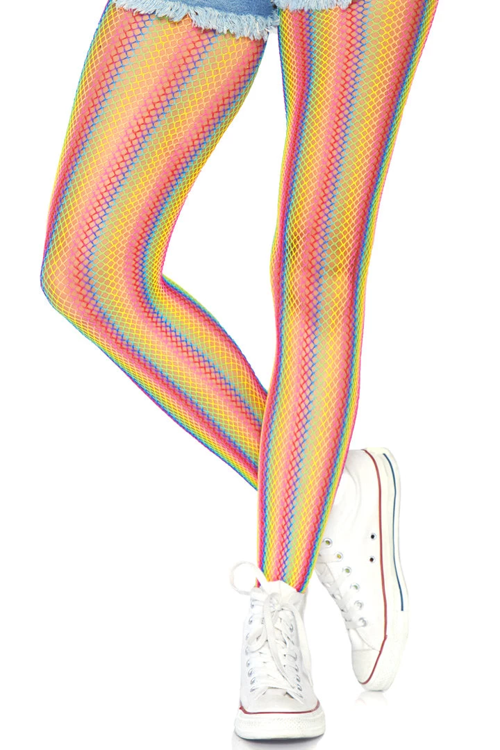 Leg Avenue Rainbow Clothing Rainbow Striped Fishnet Pantyhose Tights 4 Leg Avenue Rainbow Clothing Rainbow Striped Fishnet Pantyhose Tights