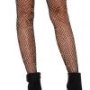 Leg Avenue Gold Glitter Black Fishnet Tights