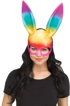 Fun World Rainbow Clothing Rainbow Ombre Bunny Mask