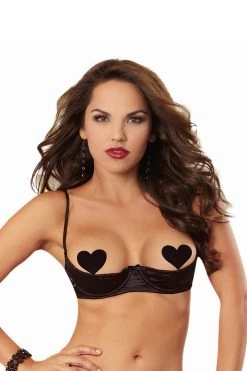 Dreamgirl Satin Open Cup Shelf Bra Lingerie