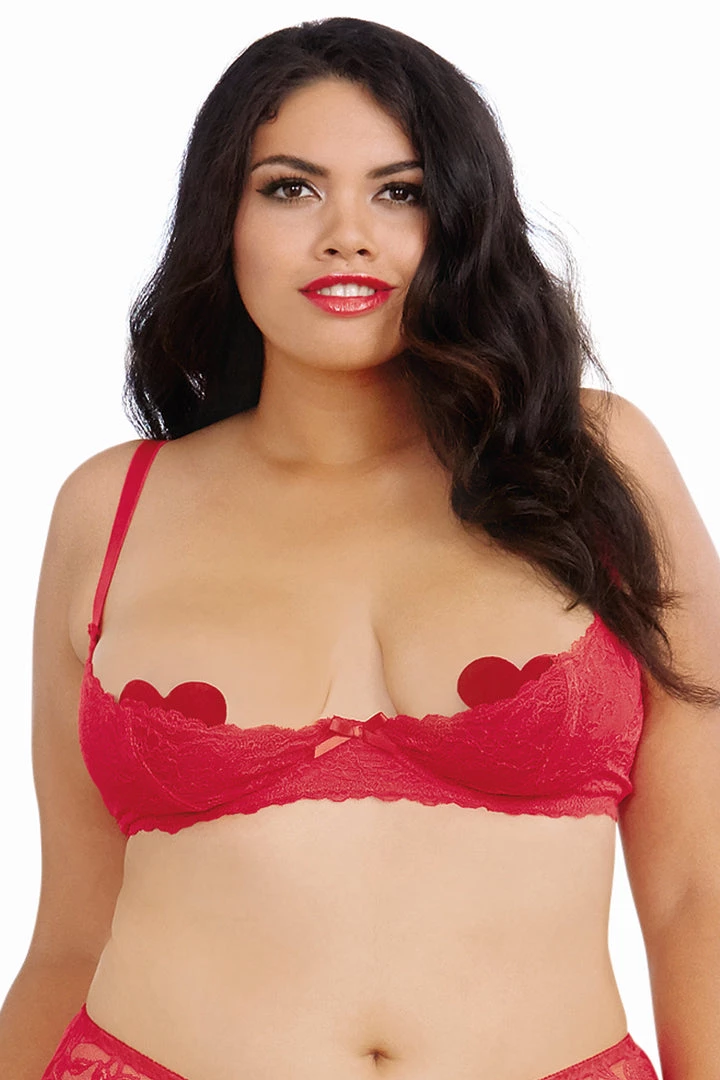Dreamgirl Sultry Nights Open Cup Shelf Bra - Red Best Sellers 5 Dreamgirl Sultry Nights Open Cup Shelf Bra - Red Best Sellers