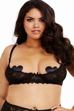 Dreamgirl Sultry Nights Open Cup Shelf Bra - Black Best Sellers