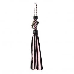Entrenue Suede And Fluff MINI Flogger - 18" - Pink/Black BDSM