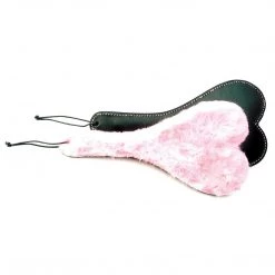 Entrenue Spank-Her Heart Paddle Pink Plush & Black Leather BDSM