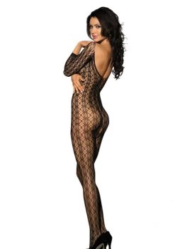 BL Brands Bodystocking Lingerie Netted Quarter Sleeve Body Stocking