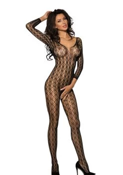 BL Brands Bodystocking Lingerie Netted Quarter Sleeve Body Stocking
