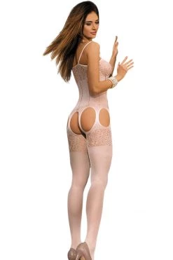 BL Brands White Floral Crotchless Body Stocking Best Sellers