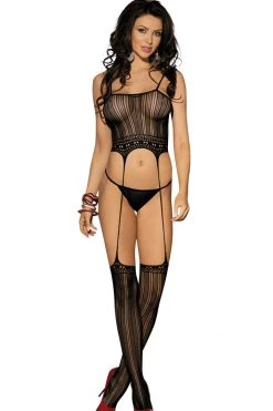 BL Brands Bodystocking Lingerie Black Cut-Off Body Stocking W/ Garters 8 BL Brands Bodystocking Lingerie Black Cut-Off Body Stocking W/ Garters