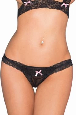 Shirley Of Hollywood Misbehaved Black Lace Crop Top & Crotchless Panty 9 Shirley Of Hollywood Misbehaved Black Lace Crop Top & Crotchless Panty