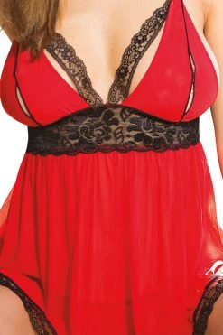 Shirley Of Hollywood Lingerie Red Split Cup Mesh Babydoll & Panty 12 Shirley Of Hollywood Lingerie Red Split Cup Mesh Babydoll & Panty