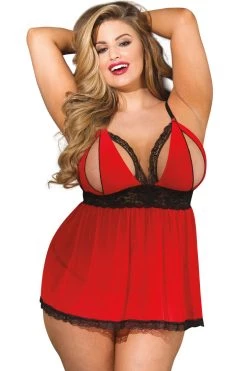 Shirley Of Hollywood Lingerie Red Split Cup Mesh Babydoll & Panty 10 Shirley Of Hollywood Lingerie Red Split Cup Mesh Babydoll & Panty