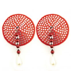 Entrenue Bijoux De Nip Round Red Crystal Pasties W/ Facet Beads Accessories