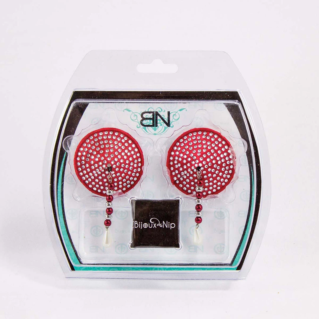 Entrenue Bijoux De Nip Round Red Crystal Pasties W/ Facet Beads Accessories 5 Entrenue Bijoux De Nip Round Red Crystal Pasties W/ Facet Beads Accessories