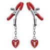 Entrenue Heart Padlock Nipple Clamps - Red