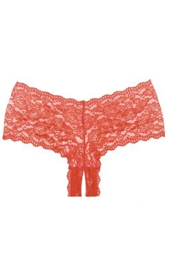 Allure Apple Cheeks Red Crotchless Boyshort Panty