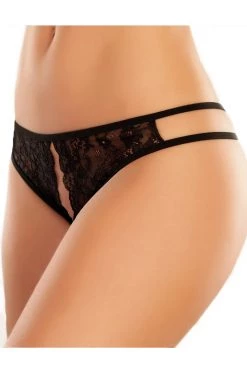 Allure Sweet Honey Black Peek-a-Boo Panty