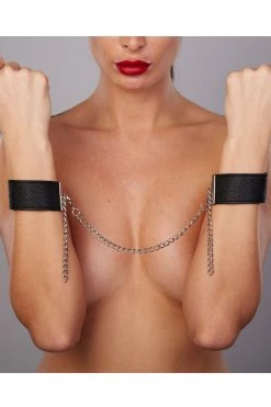 Allure BDSM Pebbled Wrist Cuffs W/ Chain