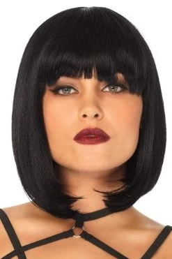 Leg Avenue Short Natural Bob Wig - Black Costumes