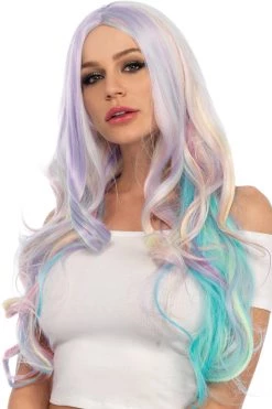 Leg Avenue Rainbow Clothing Pastel Rainbow Long Wavy Wig