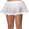 Leg Avenue 12 Inch White Petticoat W/ Pleated Satin Trim Costumes