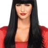Leg Avenue Extra Long Black Wig With Bangs Costumes