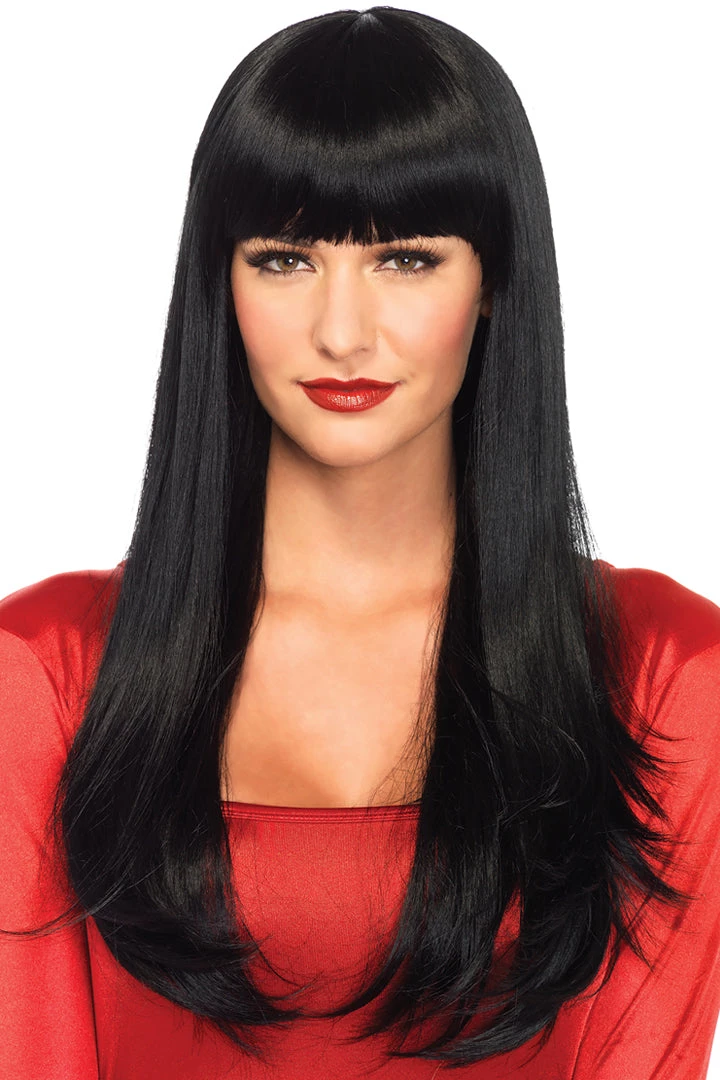 Leg Avenue Extra Long Black Wig With Bangs Costumes 3 Leg Avenue Extra Long Black Wig With Bangs Costumes