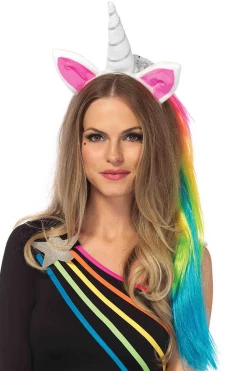Leg Avenue Magical Unicorn Headband With Rainbow Hair