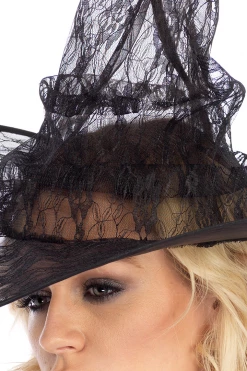 Leg Avenue Black Lace Witch Hat