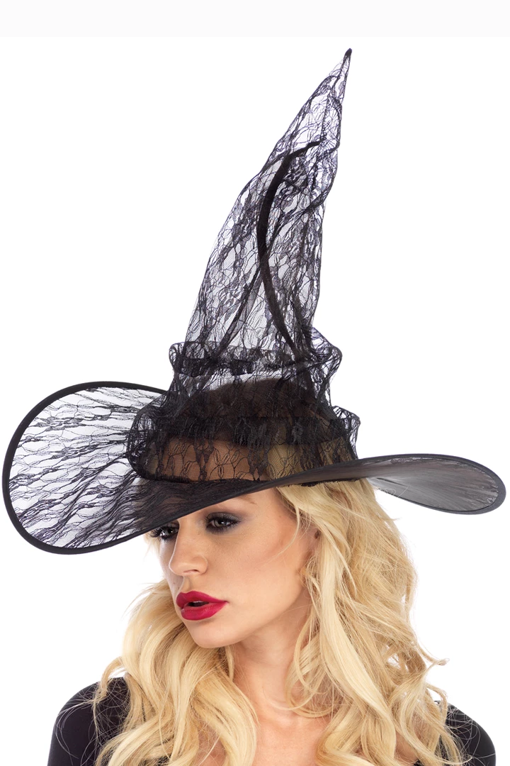Leg Avenue Black Lace Witch Hat 3 Leg Avenue Black Lace Witch Hat