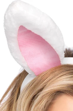 Leg Avenue Cartoon Plush White Bunny Ears