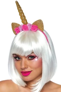 Leg Avenue All Sexy Costumes Glittering Gold Unicorn Costume Accessory Headpiece