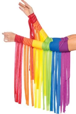 Leg Avenue Rainbow Fringe Arm Pieces Rainbow Clothing
