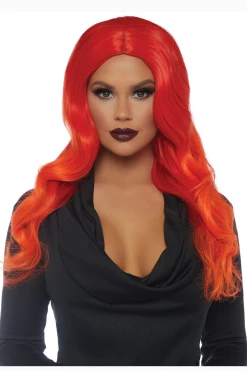 Leg Avenue Accessories Orange Ombre Long Wavy Wig
