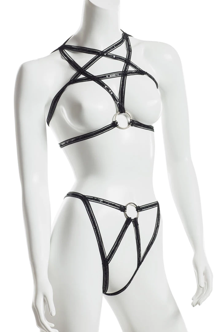 Raveware Lingerie Strappy Pentagram Bra & Panty Set 7 Raveware Lingerie Strappy Pentagram Bra & Panty Set