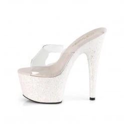 Pleaser 7" Heel Clear Multi Glitter Platform Side* Shoes 11 Pleaser 7