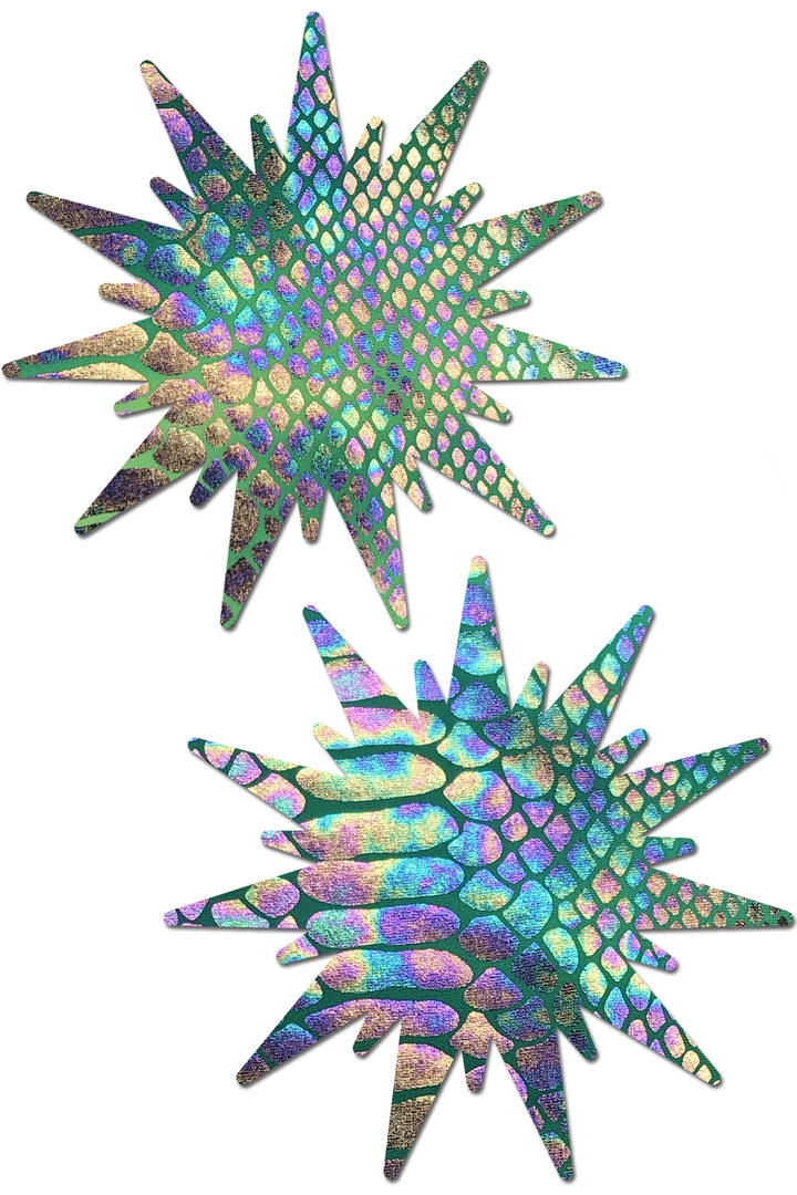 Pastease Gold Green Snake Print Sunburst Nipple Pasties 3 Pastease Gold Green Snake Print Sunburst Nipple Pasties