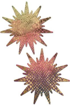 Pastease Gold Snake Print Tie-Dye Sunburst Nipple Pasties Accessories