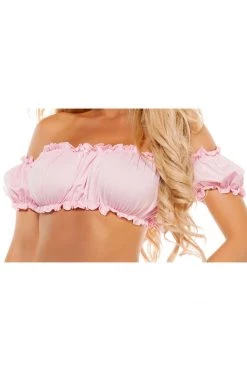 Starline School Girl Outfits Pink Peasant Scrunch Top