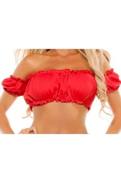 Starline Red Peasant Scrunch Top
