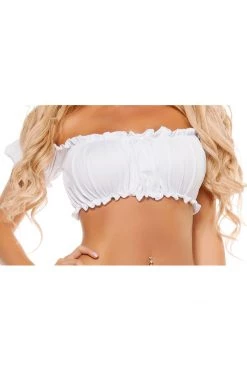 Starline White Peasant Scrunch Top School Girl Outfits