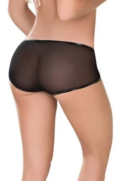 Magic Silk BDSM Lingerie Raven Black Mesh Booty Shorts