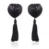 HD Lingerie Black Sequin & Black Tassel Nipple Pasties Accessories