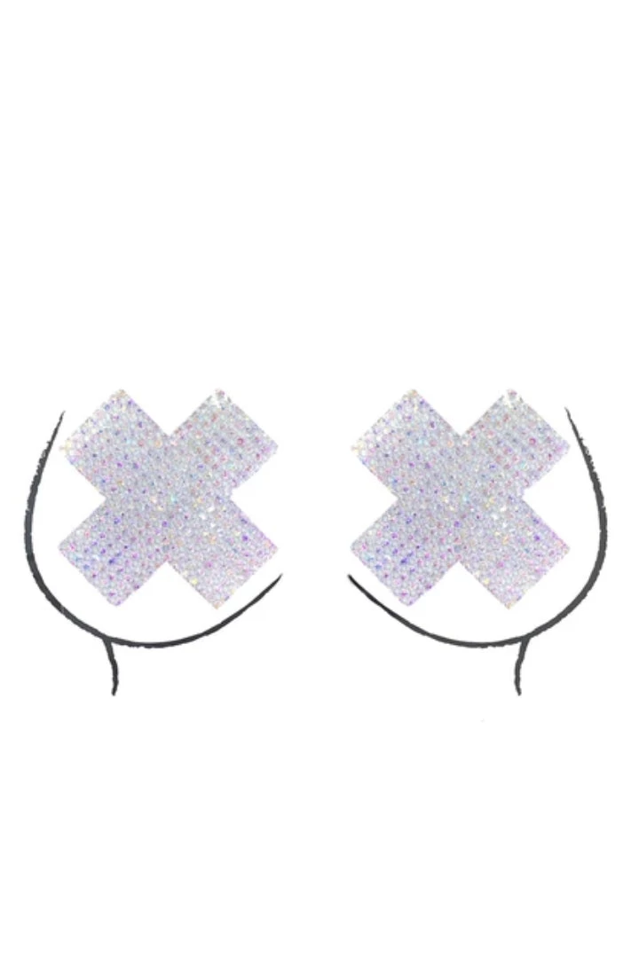 NevaNude Super Bling Rhinestone Double X Nipple Pasties 3 NevaNude Super Bling Rhinestone Double X Nipple Pasties