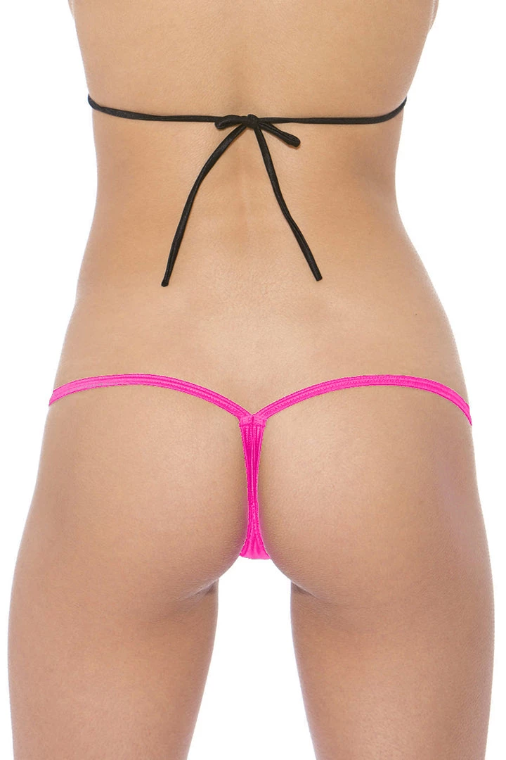 BodyShotz Lingerie Low T-Back Thong - Neon Pink 4 BodyShotz Lingerie Low T-Back Thong - Neon Pink