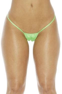 BodyShotz Scrunch Front Thong Bottom - Neon Green