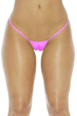 BodyShotz Scrunch Front Thong Bottom - Neon Pink