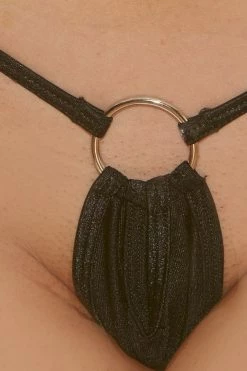 BodyShotz Black Micro Thong With O Ring